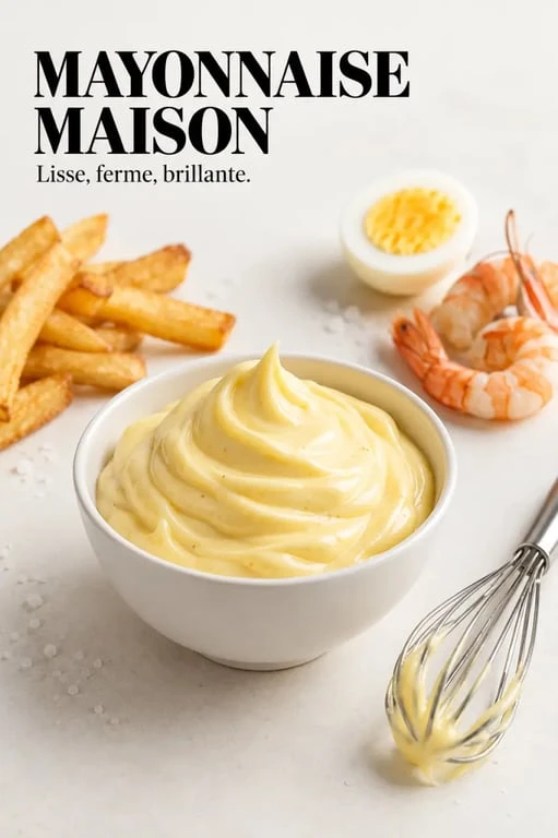 Recette mayonnaise maison lisse et brillante dans un bol