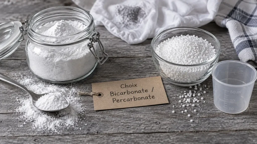 Percarbonate de soude et bicarbonate de soude sur linge : erreur de dosage