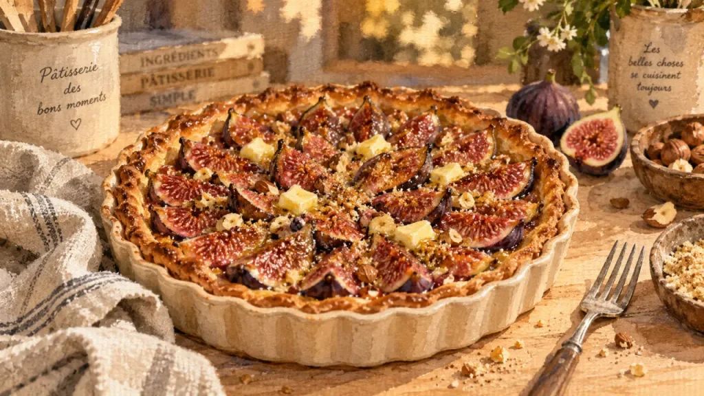 Tarte aux figues toute simple : figues fondantes sur pâte croustillante