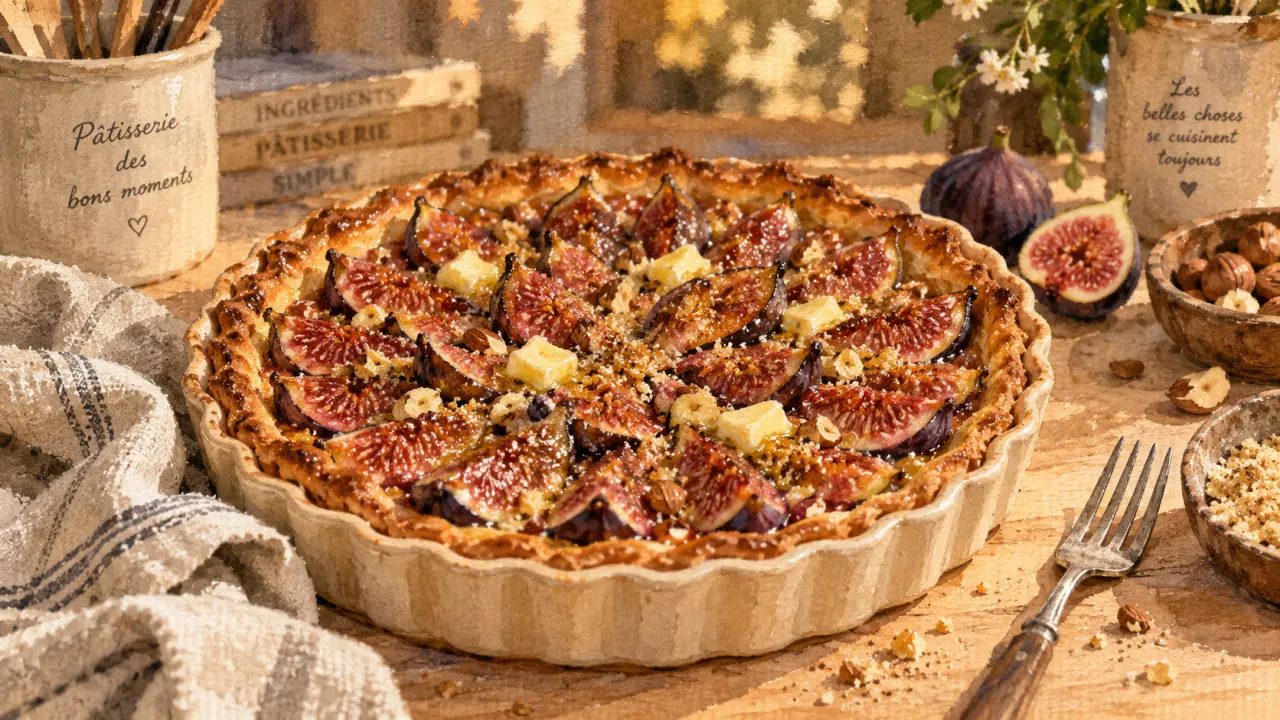 Tarte aux figues toute simple : figues fondantes sur pâte croustillante
